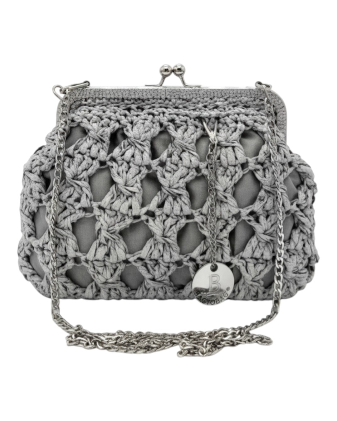 Ψάθινο τσαντάκι χιαστι CN26013 – Ασημί