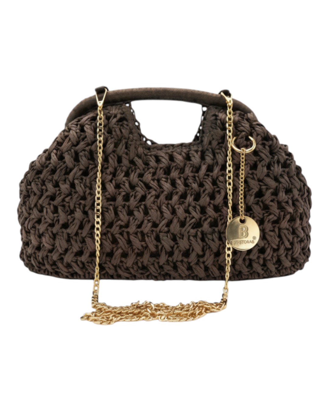 Ψάθινο τσαντάκι χειρός CN26012 – Καφέ