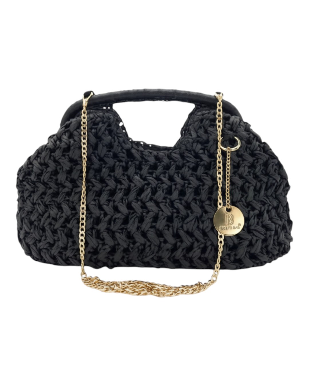 Ψάθινο τσαντάκι χειρός CN26012 – Μαύρο