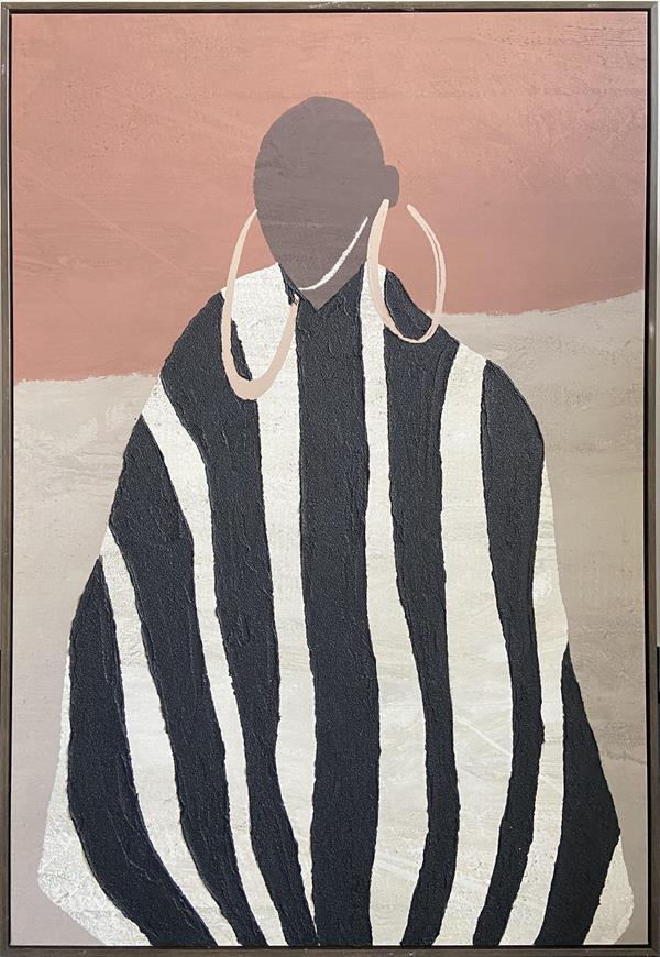 ΠΙΝAΚΑΣ ΚΑΜΒΑΣ ΜΕ ΠΛΑΙΣΙΟ ΦΙΓΟΥΡΑ ΜΠΕΖ – ΚΑΦΕ – ΕΚΡΟΥ 82.6×122.6cm