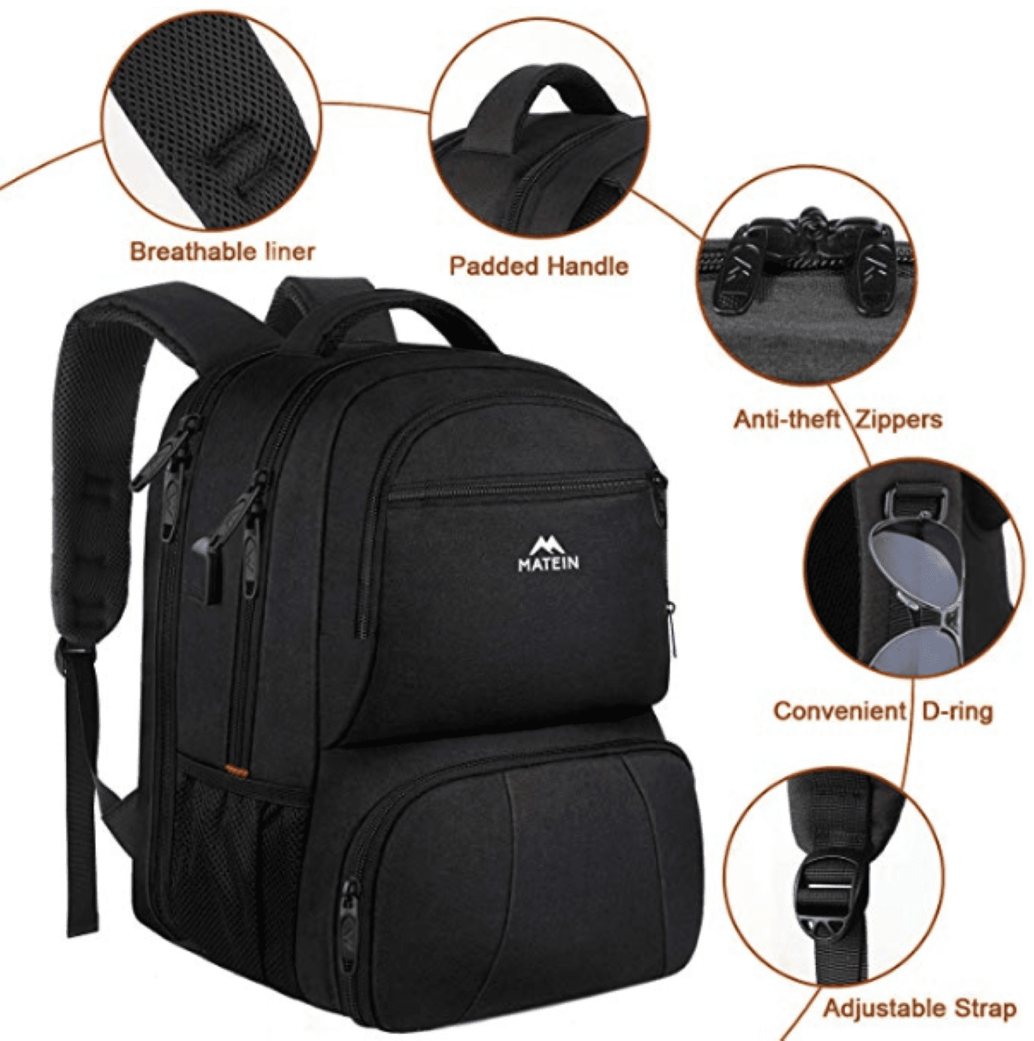 Επαγγελματικό Σακίδιο πλάτης γεύματος Ισοθερμικό 40L 17,3” Matein 1160 μαύρο