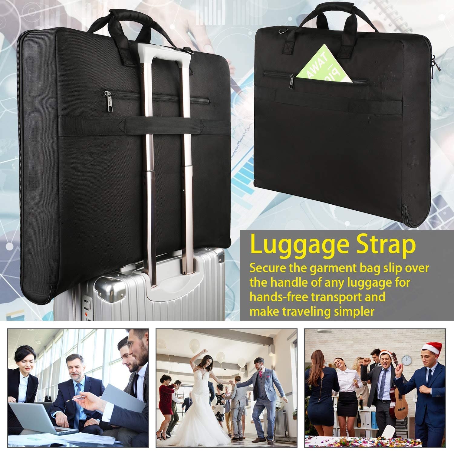 Υφασμάτινη Τσάντα ενδυμάτων κοστουμιού Matein 43L 1176 μαύρο