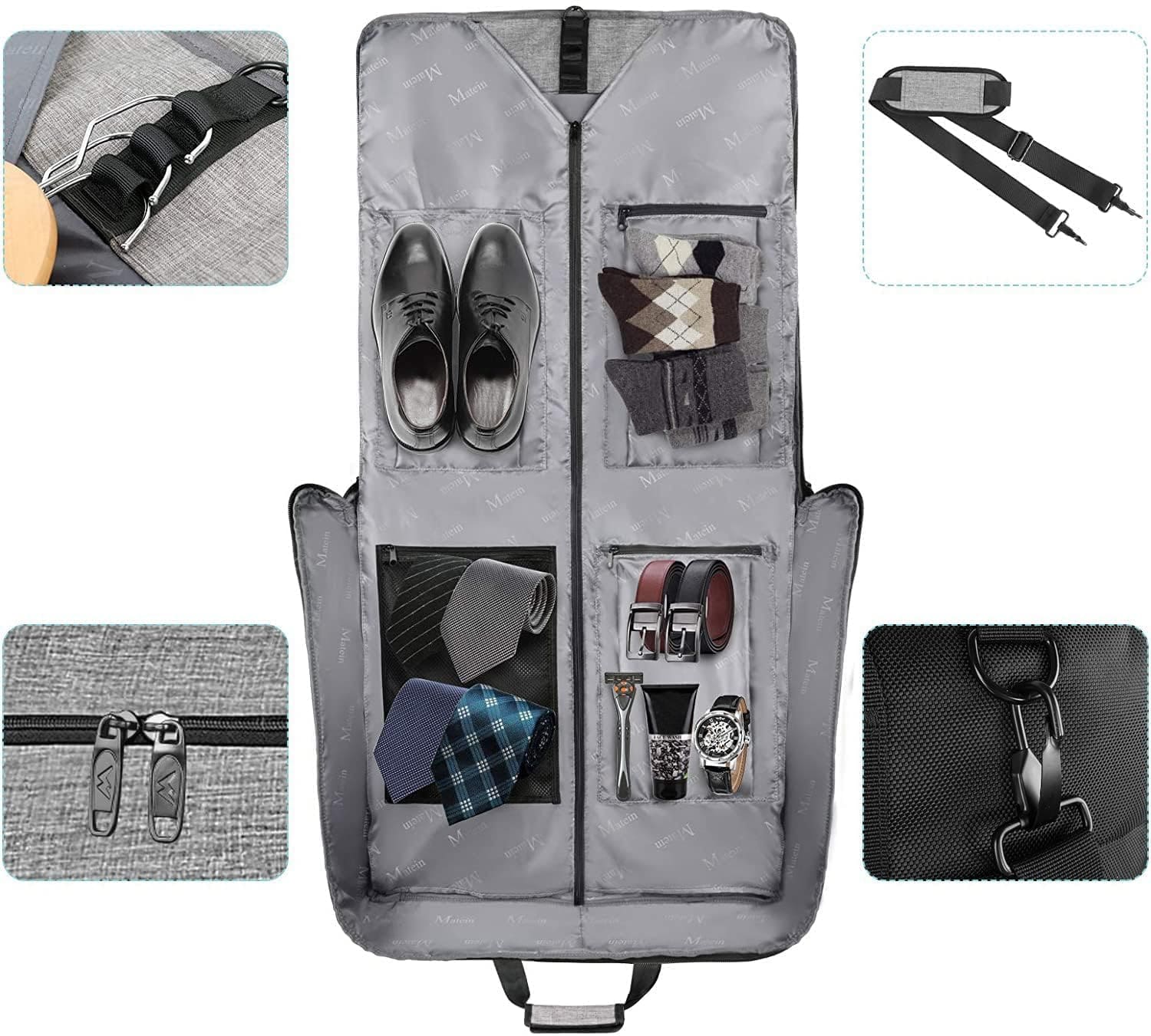 Υφασμάτινη Τσάντα ενδυμάτων κοστουμιού Matein 43L 1176 γκρί