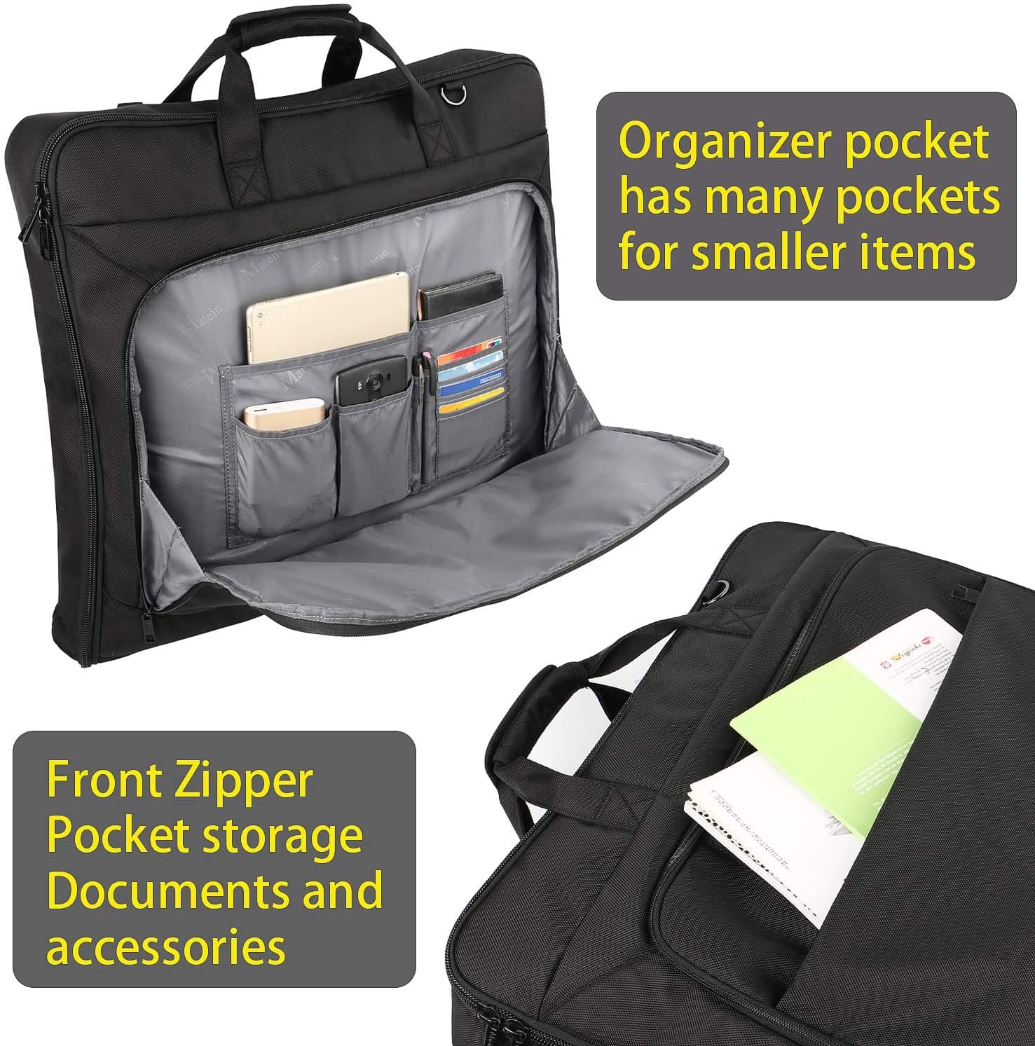 Υφασμάτινη Τσάντα ενδυμάτων κοστουμιού Matein 43L 1176 μαύρο