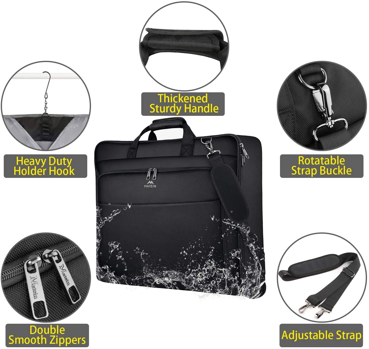 Υφασμάτινη Τσάντα ενδυμάτων κοστουμιού Matein 43L 1176 μαύρο