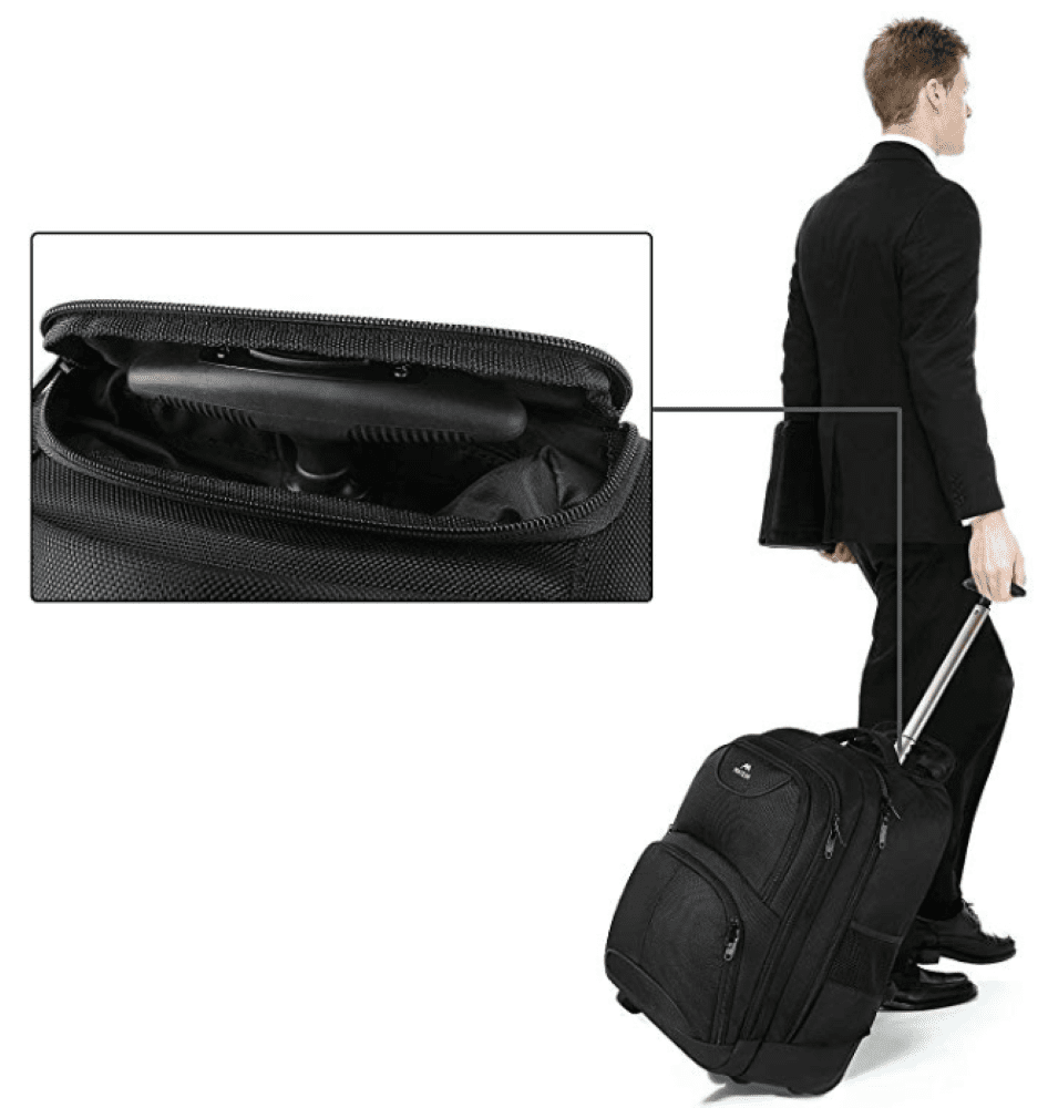 Σακίδιο πλάτης Τροχήλατο 45L Laptop 18” Matein 1178 μαύρο