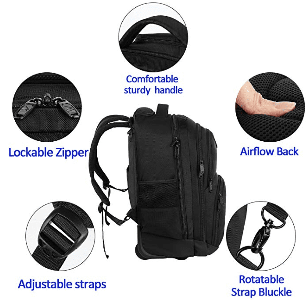 Σακίδιο πλάτης Τροχήλατο 45L Laptop 18” Matein 1178 μαύρο