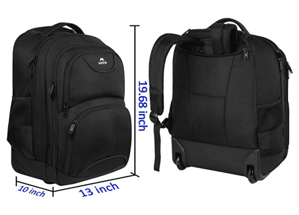 Σακίδιο πλάτης Τροχήλατο 45L Laptop 18” Matein 1178 μαύρο