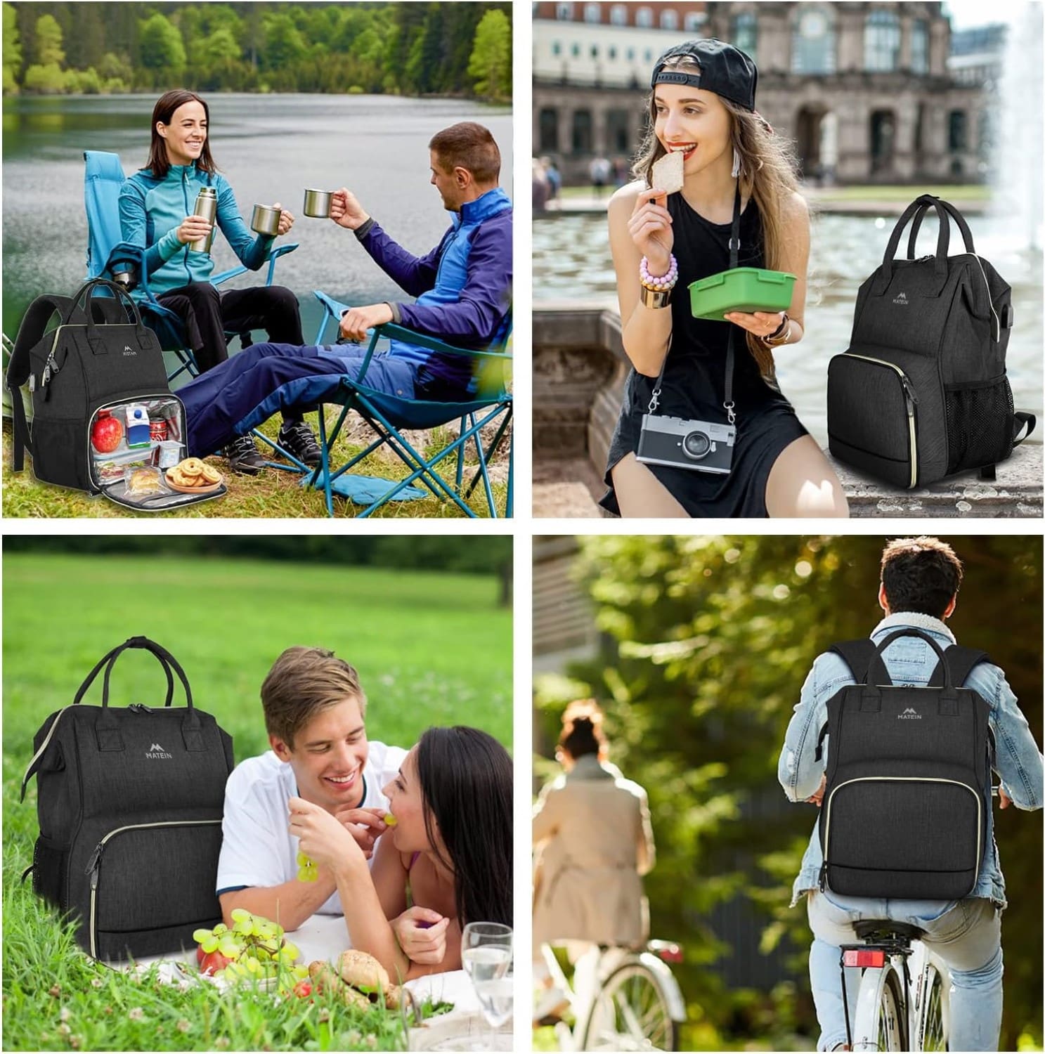 Γυναικείο Επαγγελματικό Σακίδιο πλάτης γεύματος Ισοθερμικό 18L 15,6” Matein 1368 μαύρο