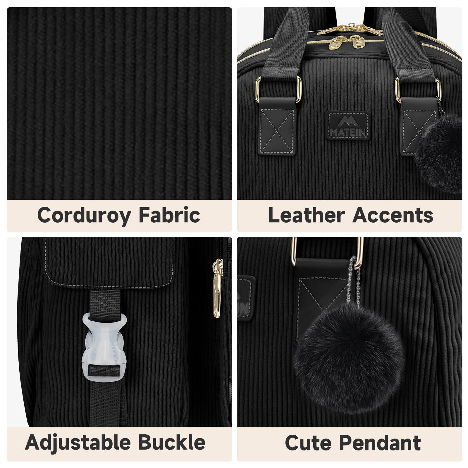 Γυναικείο Σακίδιο πλάτης 15,6" Laptop 30L Matein 1429 μαύρο