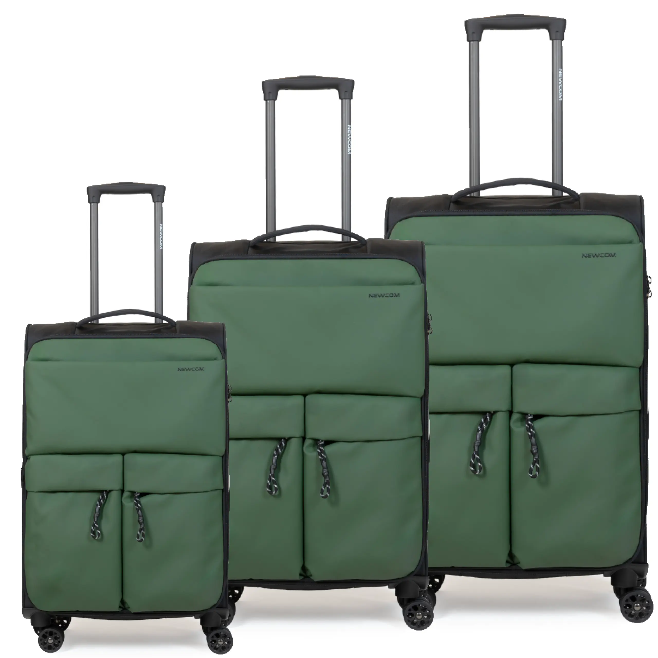 Βαλίτσες Υφασμάτινες σετ τριάδα Newcom N1615 green