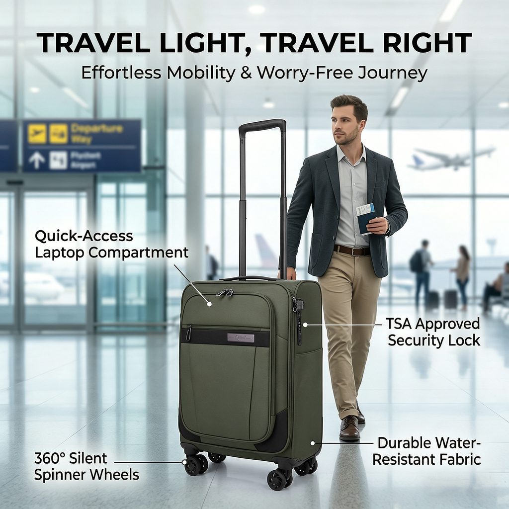 Σετ Βαλίτσες Καμπίνας & Μεσαία Cardinal 5200/50/60 χακί