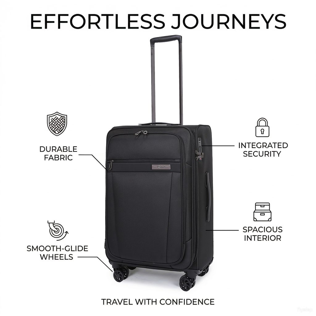 Σετ Βαλίτσες Μεσαία & Μεγάλη Cardinal 5200/60/70 μαύρο