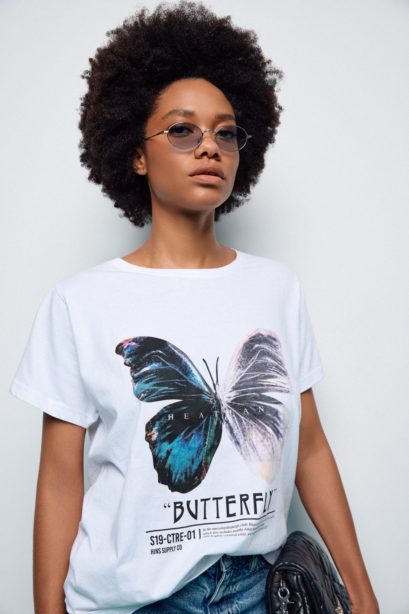 Smart Γυναικείο t-shirt με τύπωμα "πεταλούδα" 55-106-002 WHITE