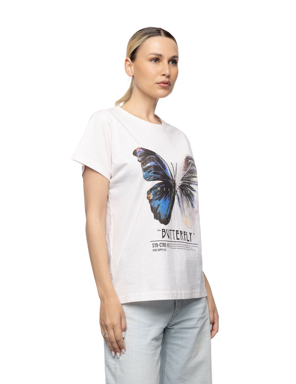 Smart Γυναικείο t-shirt με τύπωμα “πεταλούδα” 55-106-002 PINK