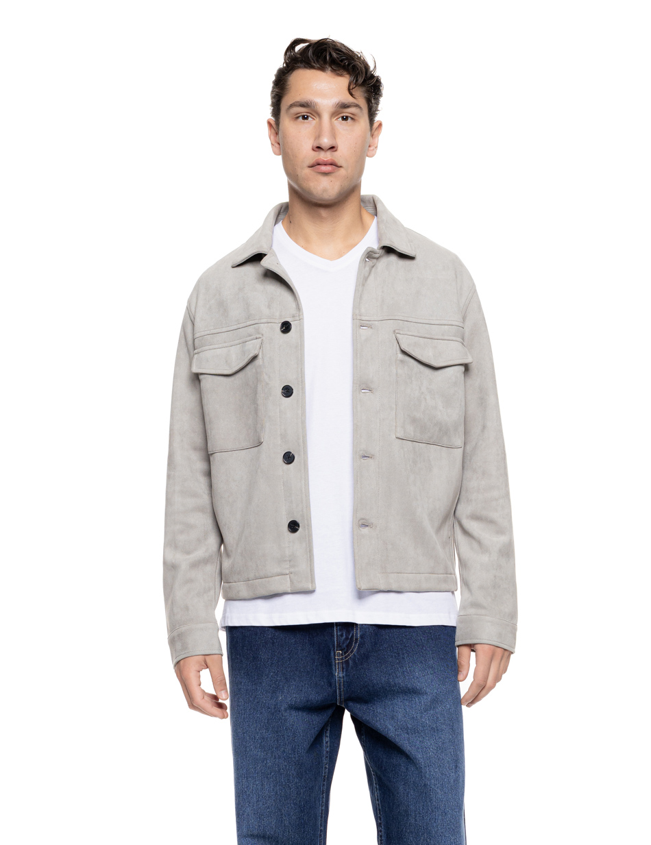 Smart Ανδρικό πανωφόρι τύπου sacket 55-201-002 GREY