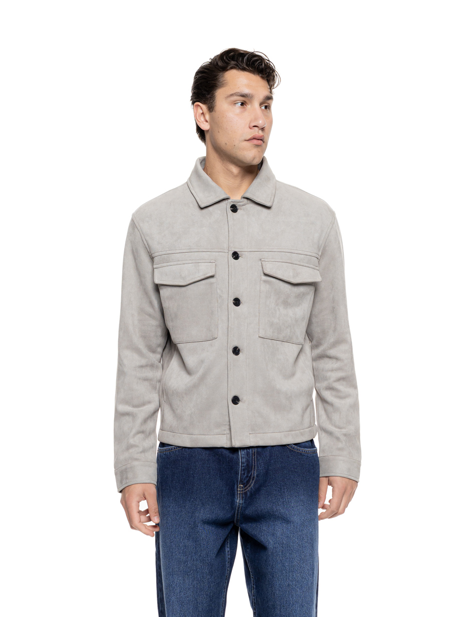 Smart Ανδρικό πανωφόρι τύπου sacket 55-201-002 GREY