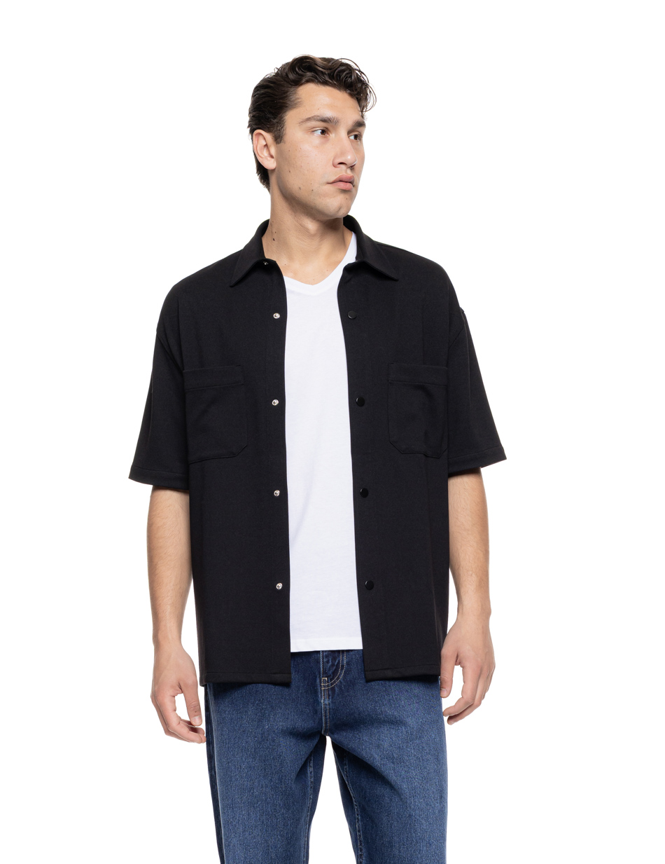 Smart πουκάμισο κοντομάνικο κανονικό κολάρο 55-203-002 BLACK