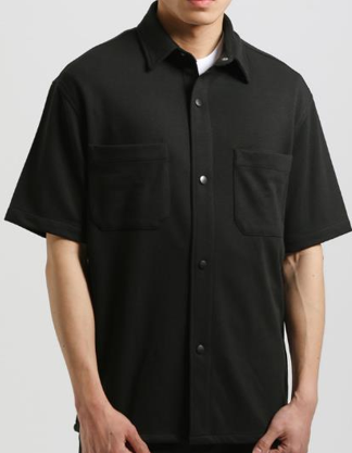 Smart πουκάμισο κοντομάνικο κανονικό κολάρο 55-203-002 BLACK