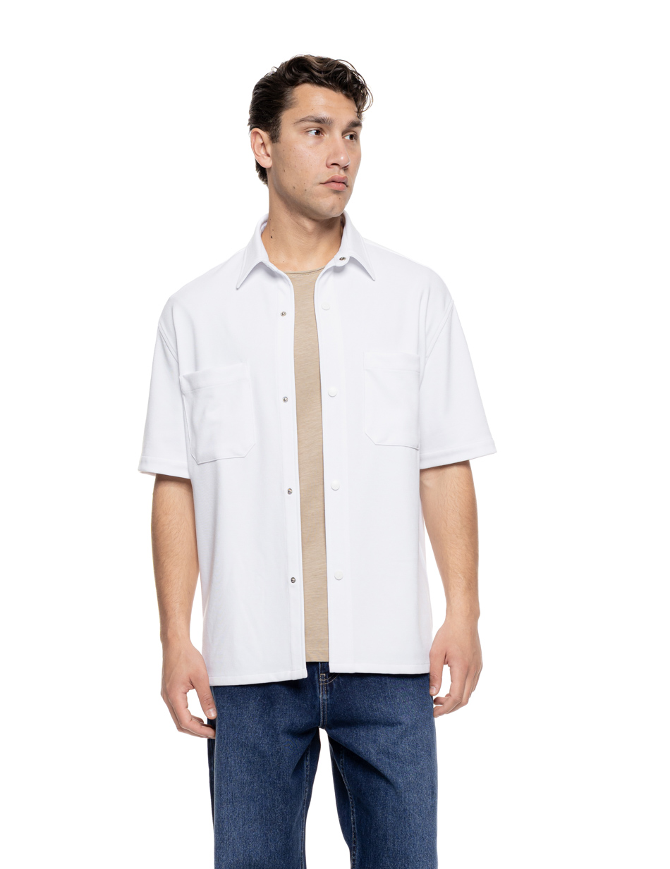 Smart πουκάμισο κοντομάνικο κανονικό κολάρο 55-203-002 OFF WHITE