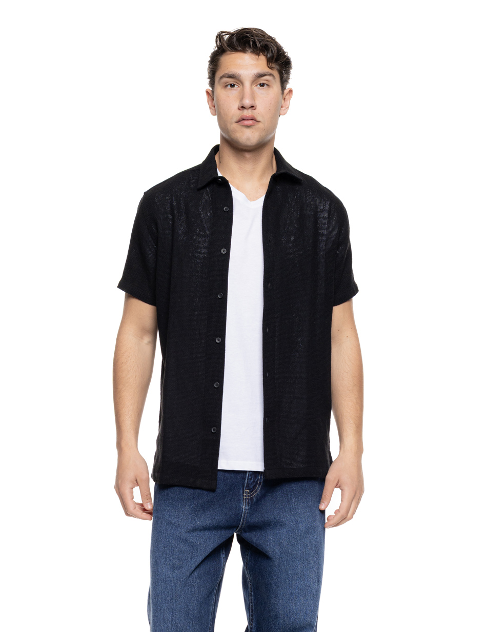 Smart πουκάμισο κοντομάνικο κανονικό κολάρο 55-203-003 BLACK