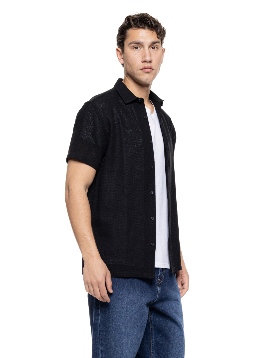 Smart πουκάμισο κοντομάνικο κανονικό κολάρο 55-203-003 BLACK