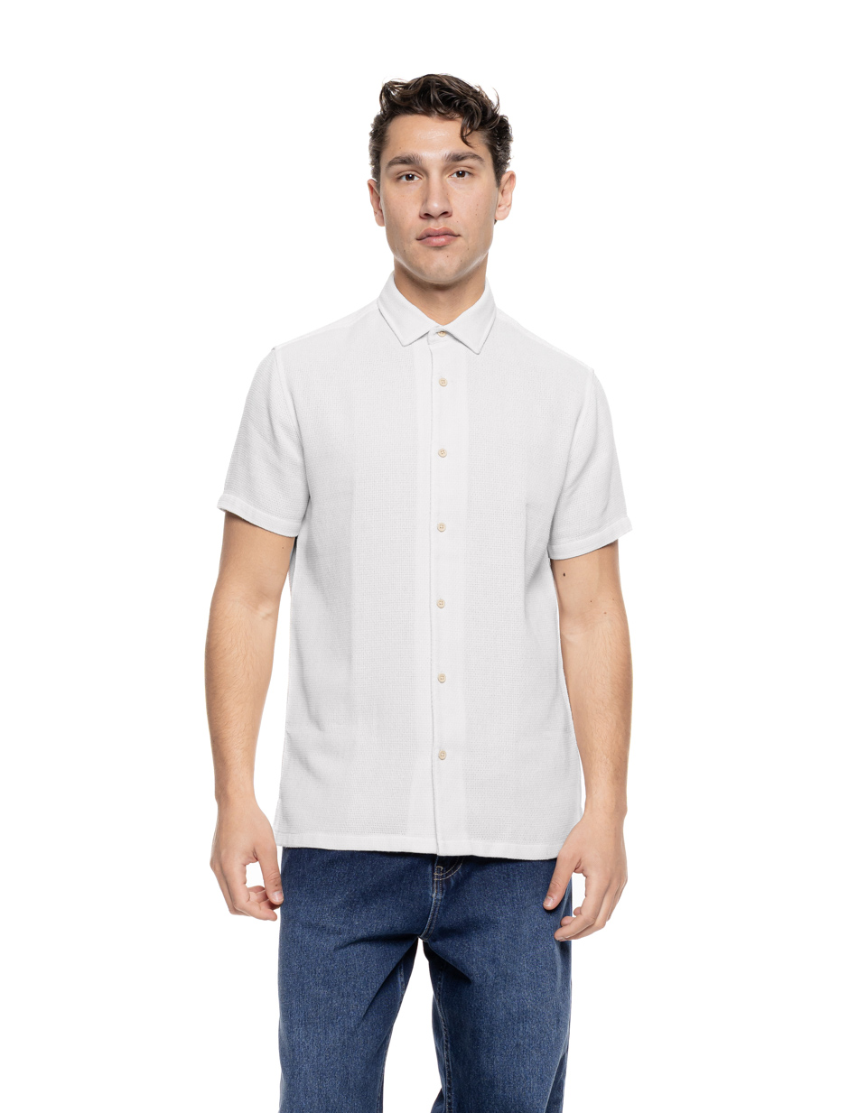 Smart πουκάμισο κοντομάνικο κανονικό κολάρο 55-203-003 OFF WHITE