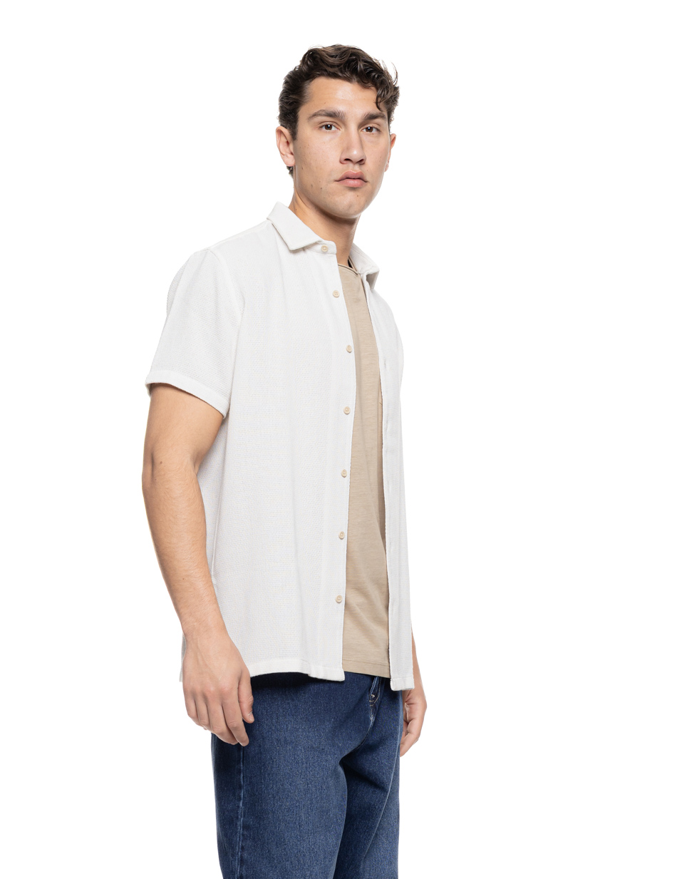 Smart πουκάμισο κοντομάνικο κανονικό κολάρο 55-203-003 OFF WHITE