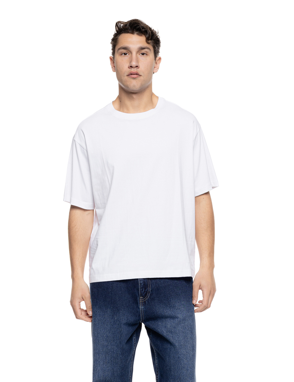 Splendid Ανδρικό over sized μπλουζάκι μονόχρωμο με τύπωμα στην πλάτη ” divine energy only” 55-206-013 WHITE