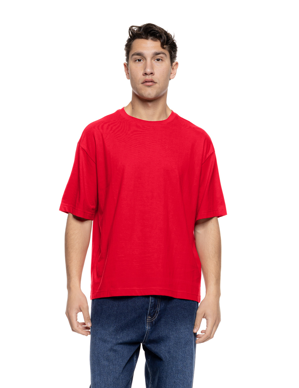 Splendid Ανδρικό over sized μπλουζάκι μονόχρωμο με τύπωμα στην πλάτη ” divine energy only” 55-206-013 RED