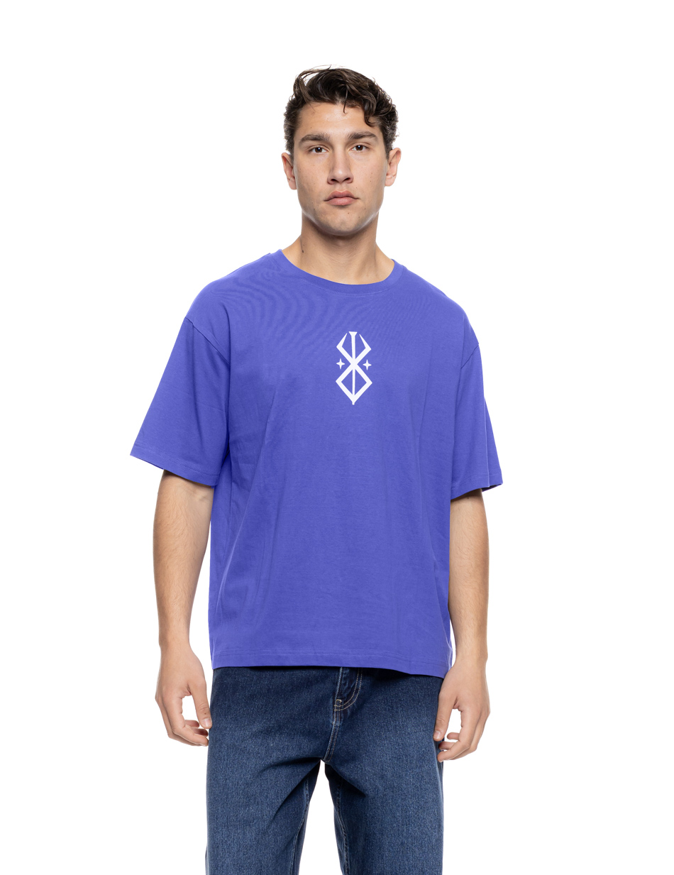 Biston Ανδρικό over sized μπλουζάκι μονόχρωμο με τύπωμα εμπρός και  στην πλάτη ” Bloom” 55-206-014 MAUVE