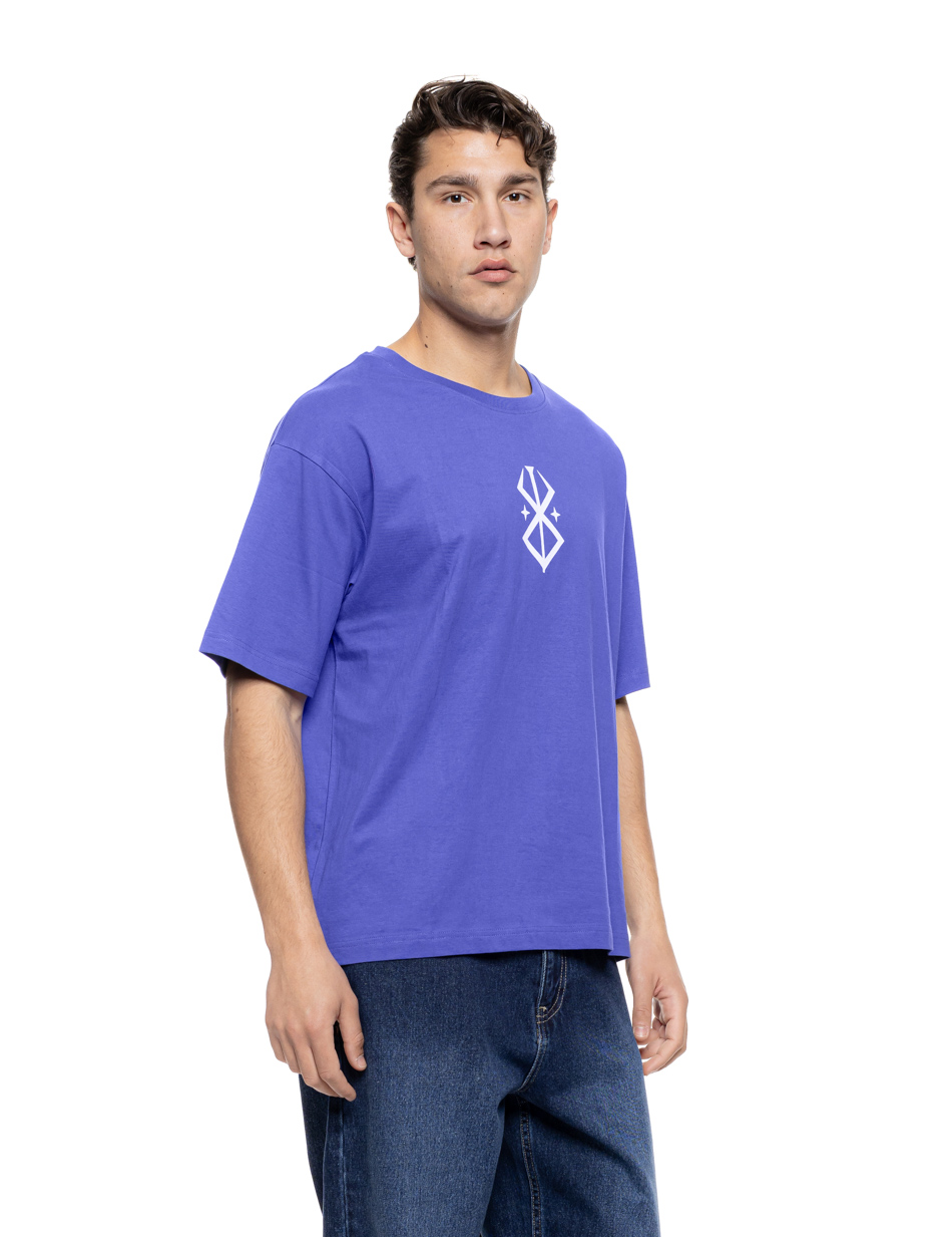 Biston Ανδρικό over sized μπλουζάκι μονόχρωμο με τύπωμα εμπρός και  στην πλάτη ” Bloom” 55-206-014 MAUVE