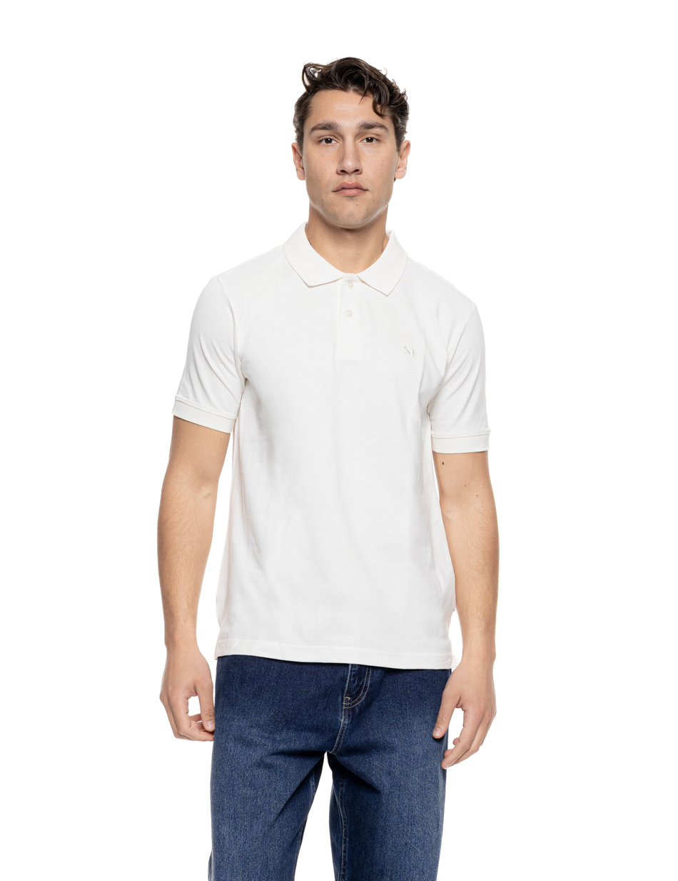 Splendid Ανδρικό μπλουζάκι πόλο πικέ 55-206-025 OFF WHITE