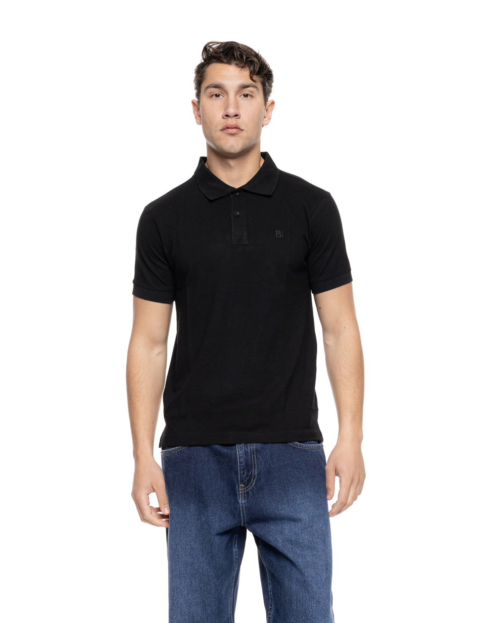 Biston Ανδρικό μπλουζάκι πόλο πικέ 55-206-026 BLACK