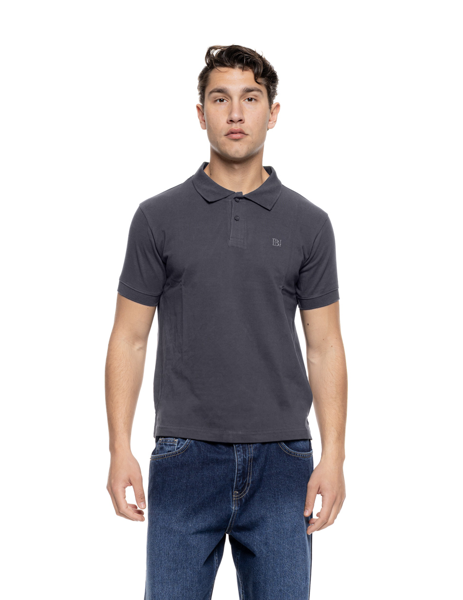 Biston Ανδρικό μπλουζάκι πόλο πικέ 55-206-026 DK GREY