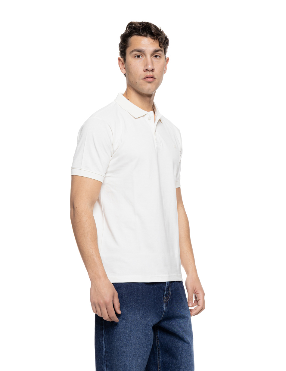 Biston Ανδρικό μπλουζάκι πόλο πικέ 55-206-026 OFF WHITE