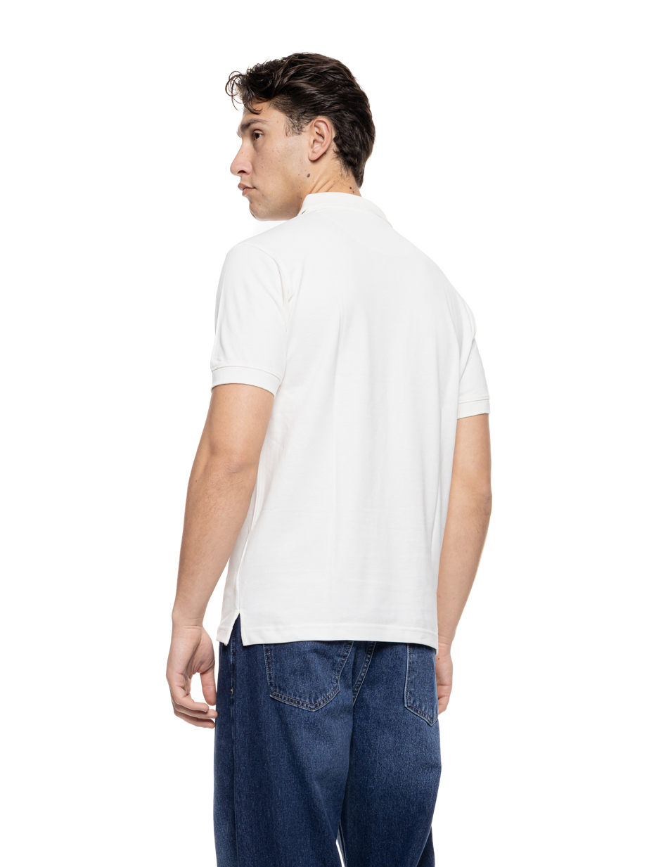 Biston Ανδρικό μπλουζάκι πόλο πικέ 55-206-026 OFF WHITE