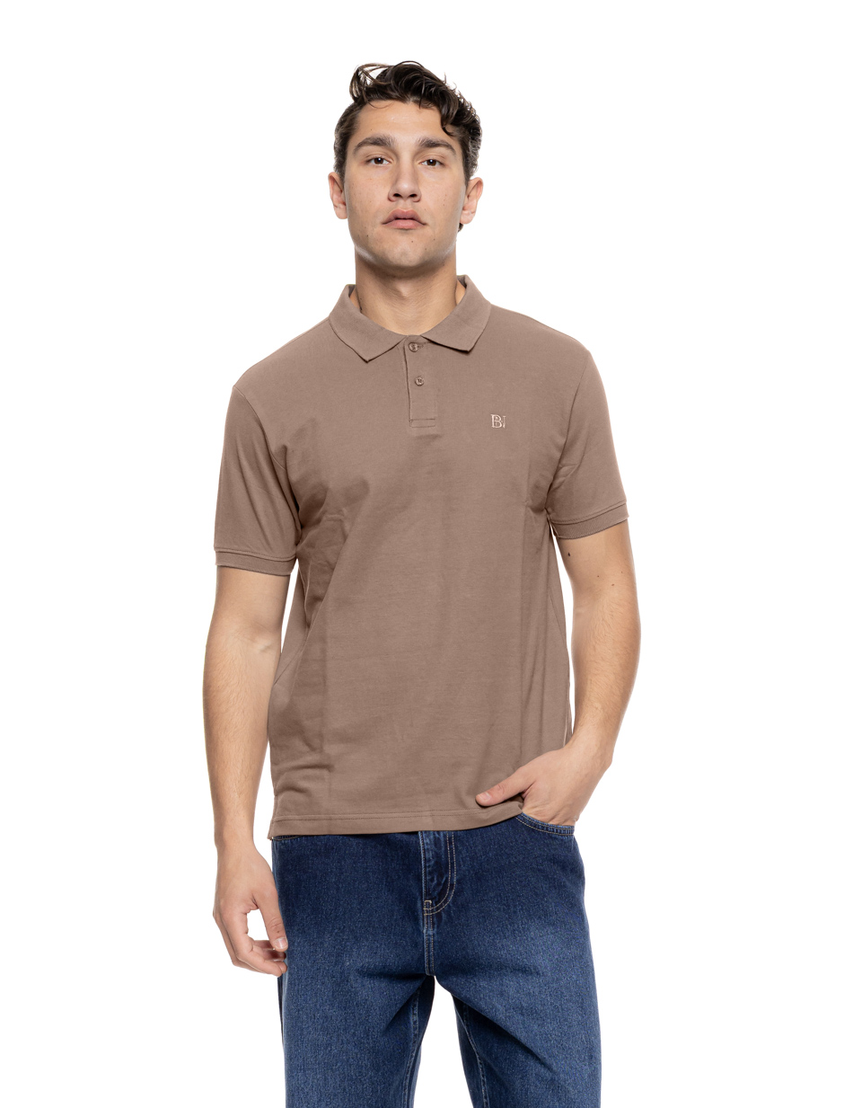 Biston Ανδρικό μπλουζάκι πόλο πικέ 55-206-026 DK BEIGE