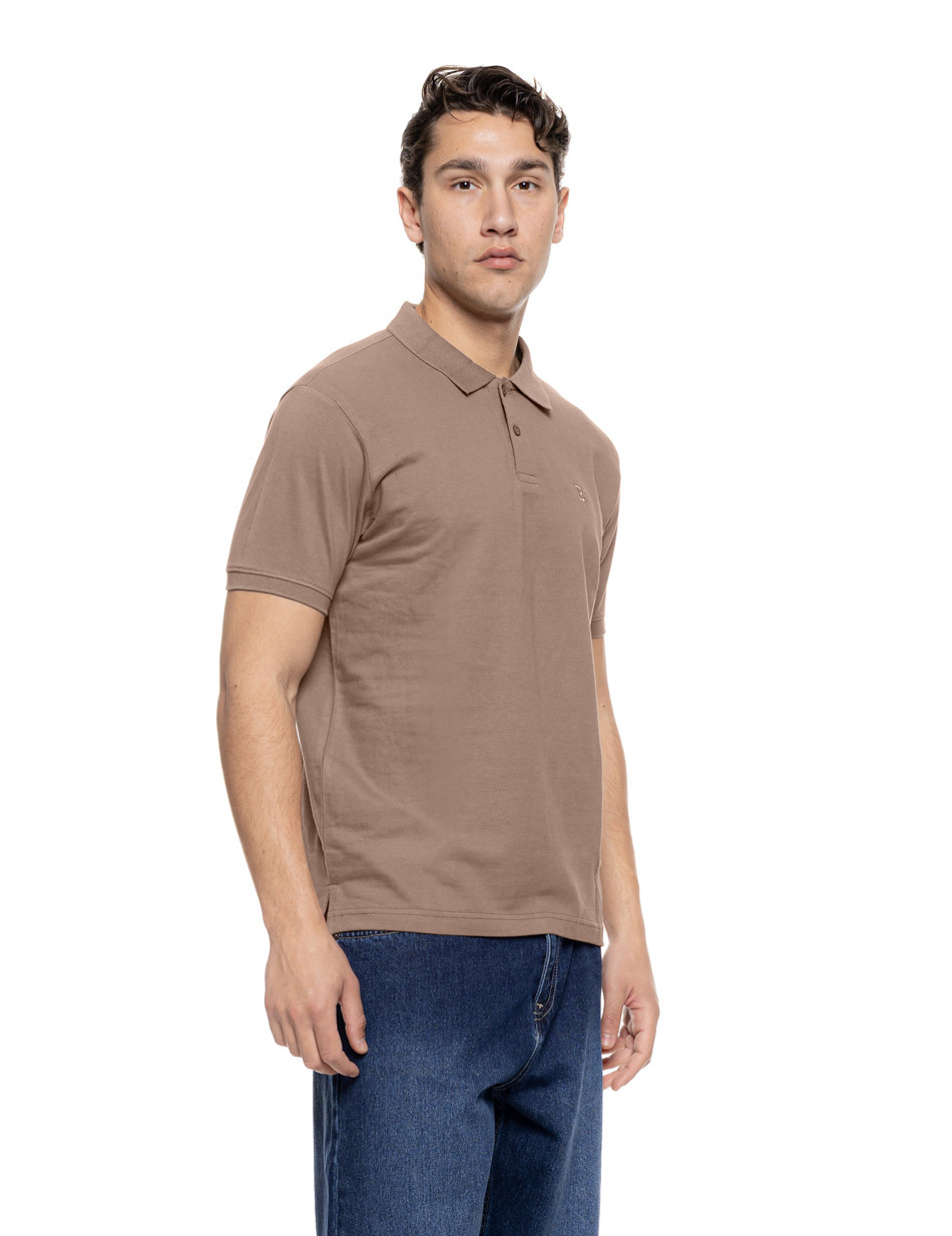 Biston Ανδρικό μπλουζάκι πόλο πικέ 55-206-026 DK BEIGE