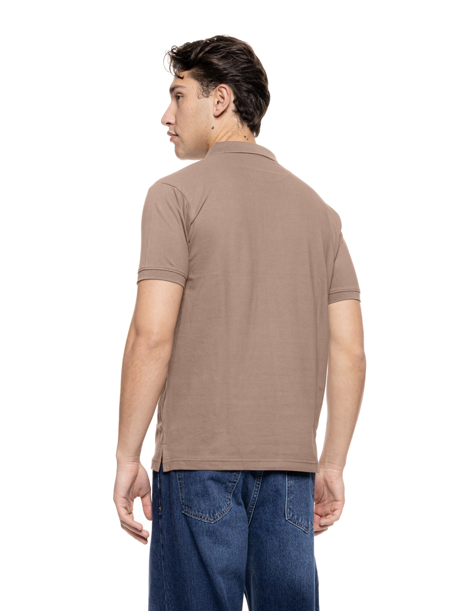 Biston Ανδρικό μπλουζάκι πόλο πικέ 55-206-026 DK BEIGE