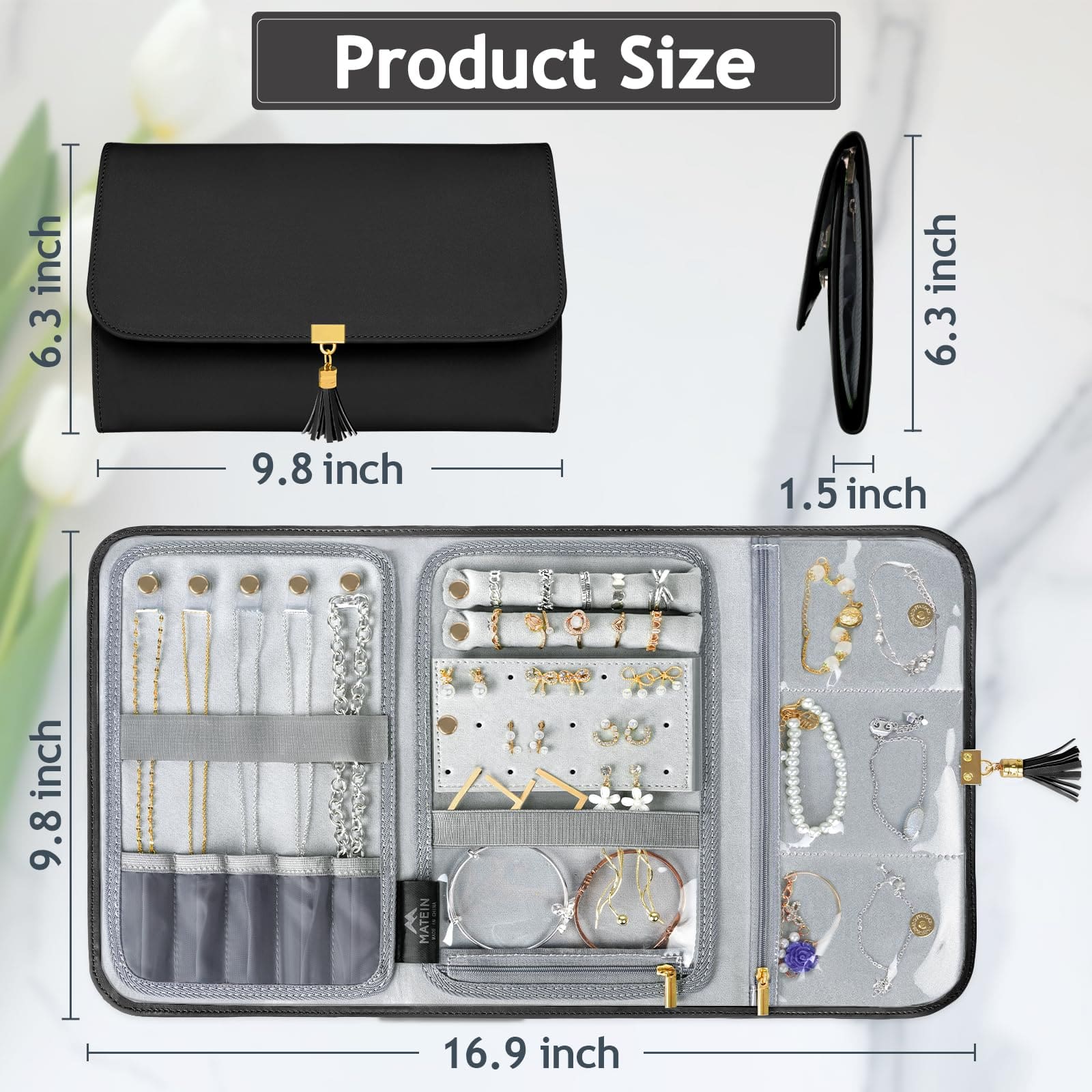 Τσάντα Οργάνωσης κοσμημάτων Matein 6028 μαύρο