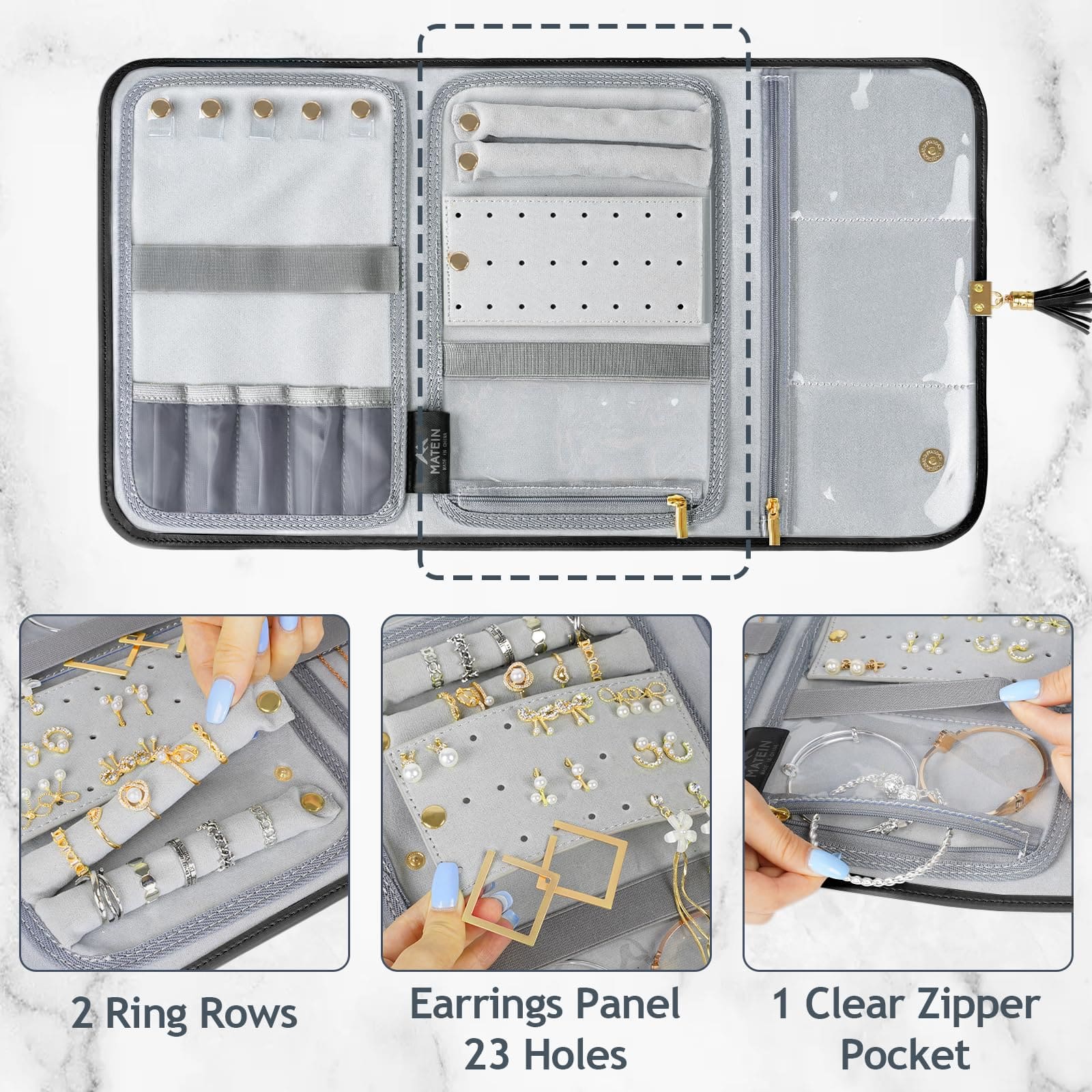 Τσάντα Οργάνωσης κοσμημάτων Matein 6028 μαύρο