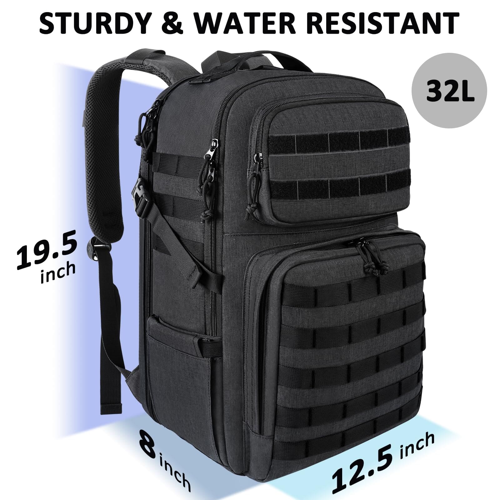 Σακίδιο πλάτης Military 32L 17,3” Matein 6056 μαύρο