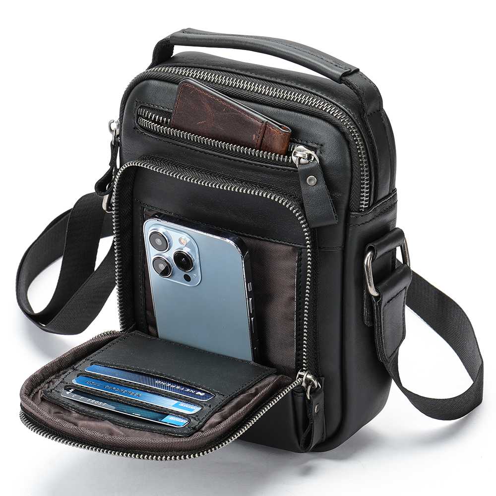 Δερμάτινο Ανδρικό Τσαντάκι Ώμου Cardinal 6105 μαύρο