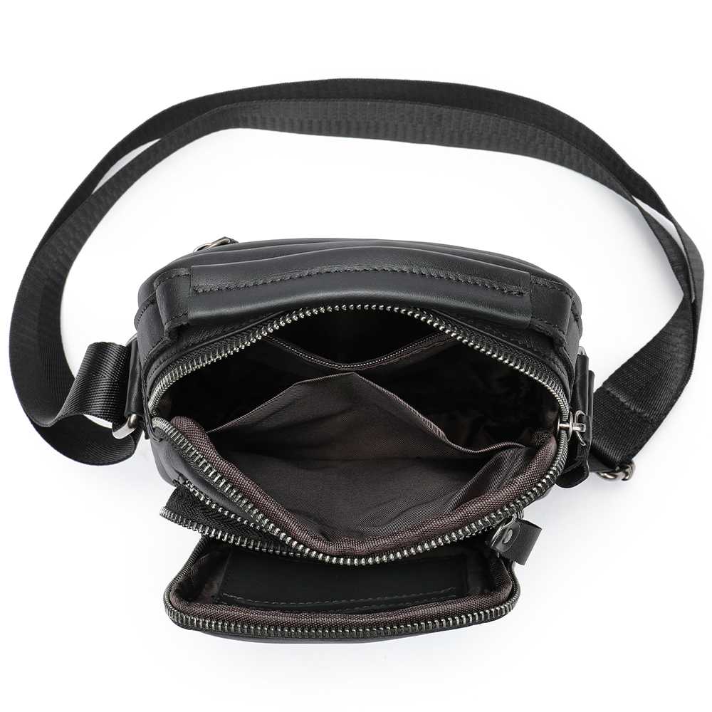 Δερμάτινο Ανδρικό Τσαντάκι Ώμου Cardinal 6105 μαύρο