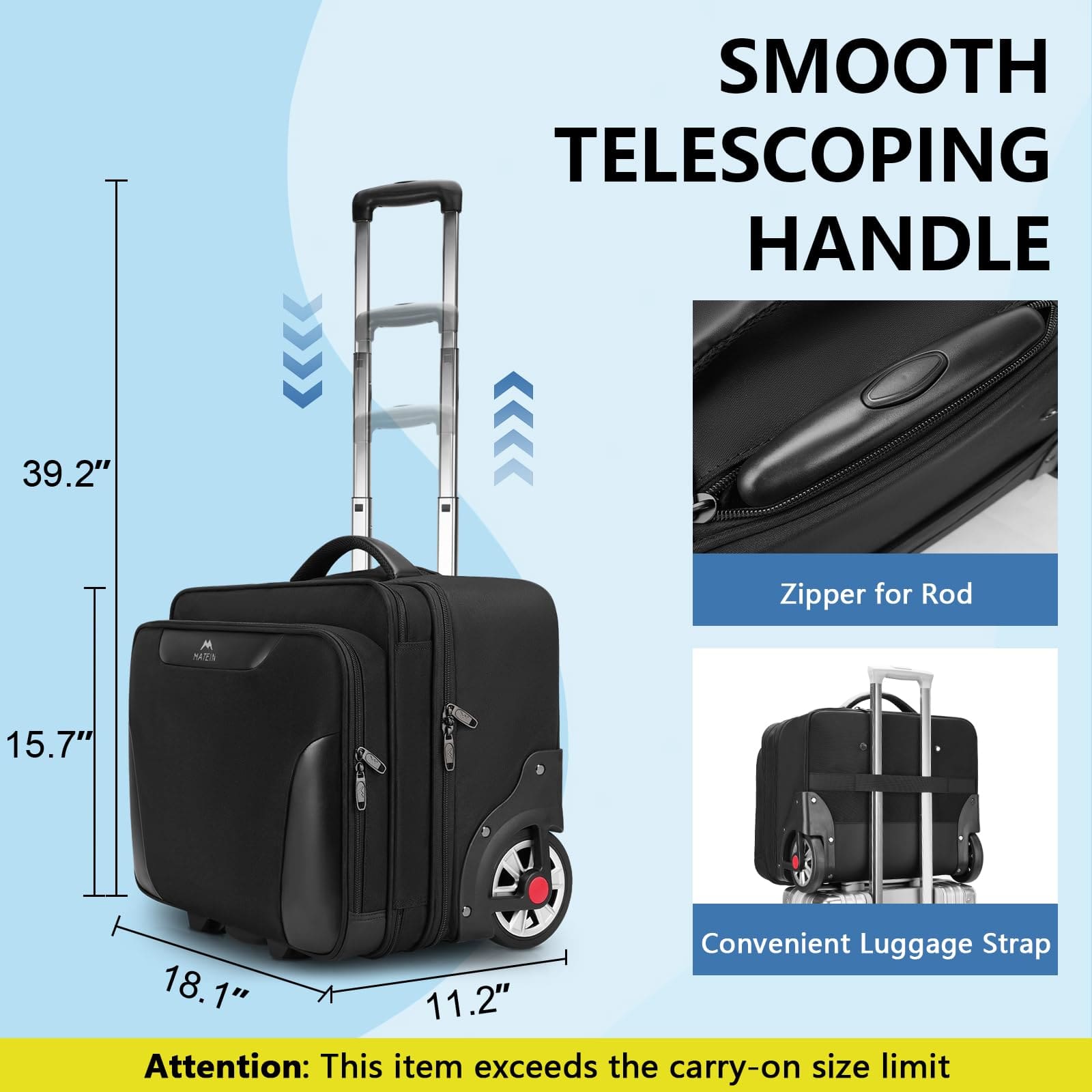 Βαλίτσα καμπίνας Pilot Business Matein 6628 17,3" Μαύρο