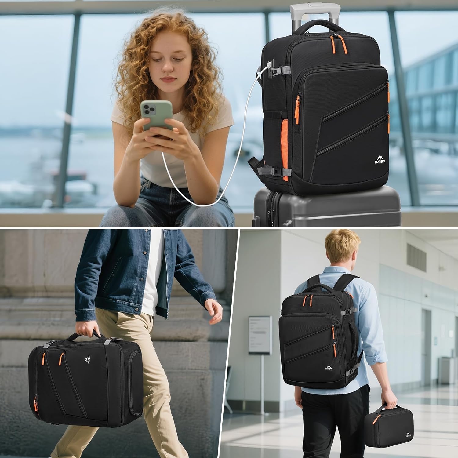 Σακίδιο Πλάτης Cabin Size 30L 17” Matein 6738 μαύρο