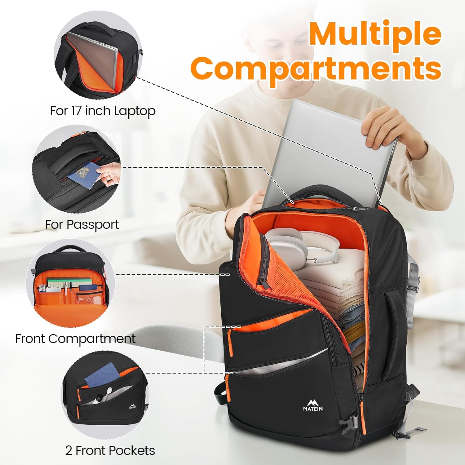 Σακίδιο Πλάτης Cabin Size 30L 17” Matein 6738 μαύρο