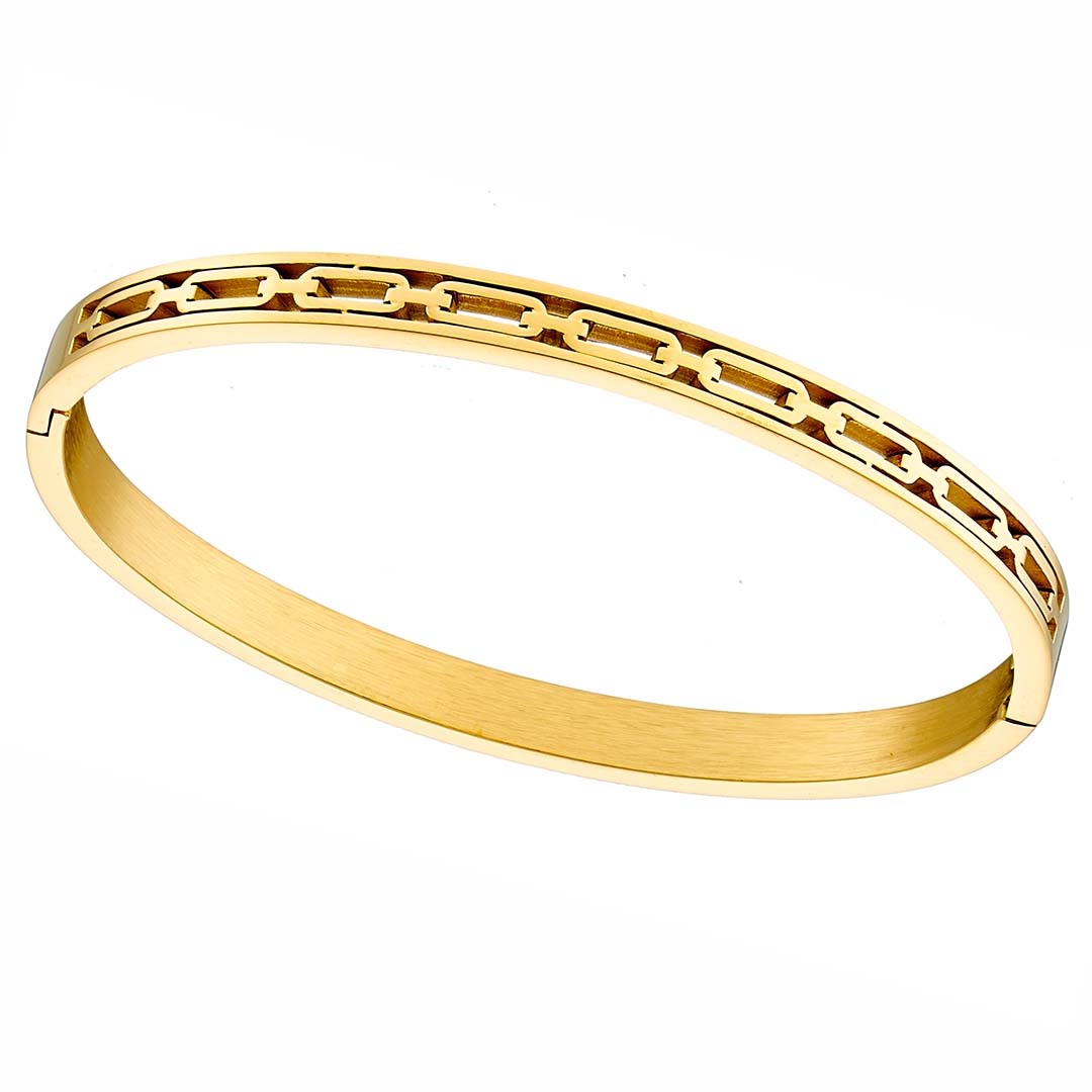 Βραχιόλι γυναικείο από ανοξείδωτο ατσάλι επιχρυσωμένo N-00995G