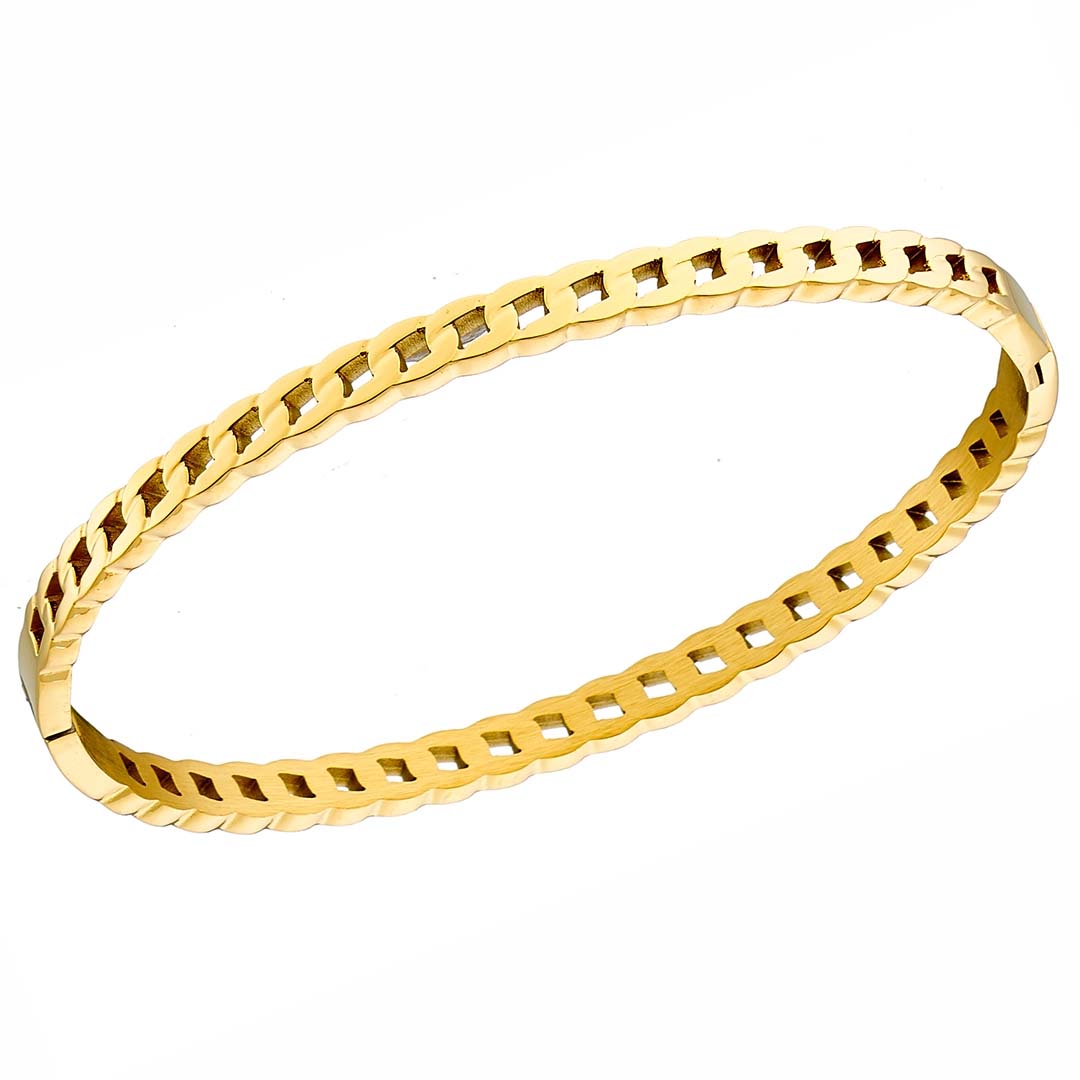 Βραχιόλι γυναικείο από ανοξείδωτο ατσάλι επιχρυσωμένo N-01003G